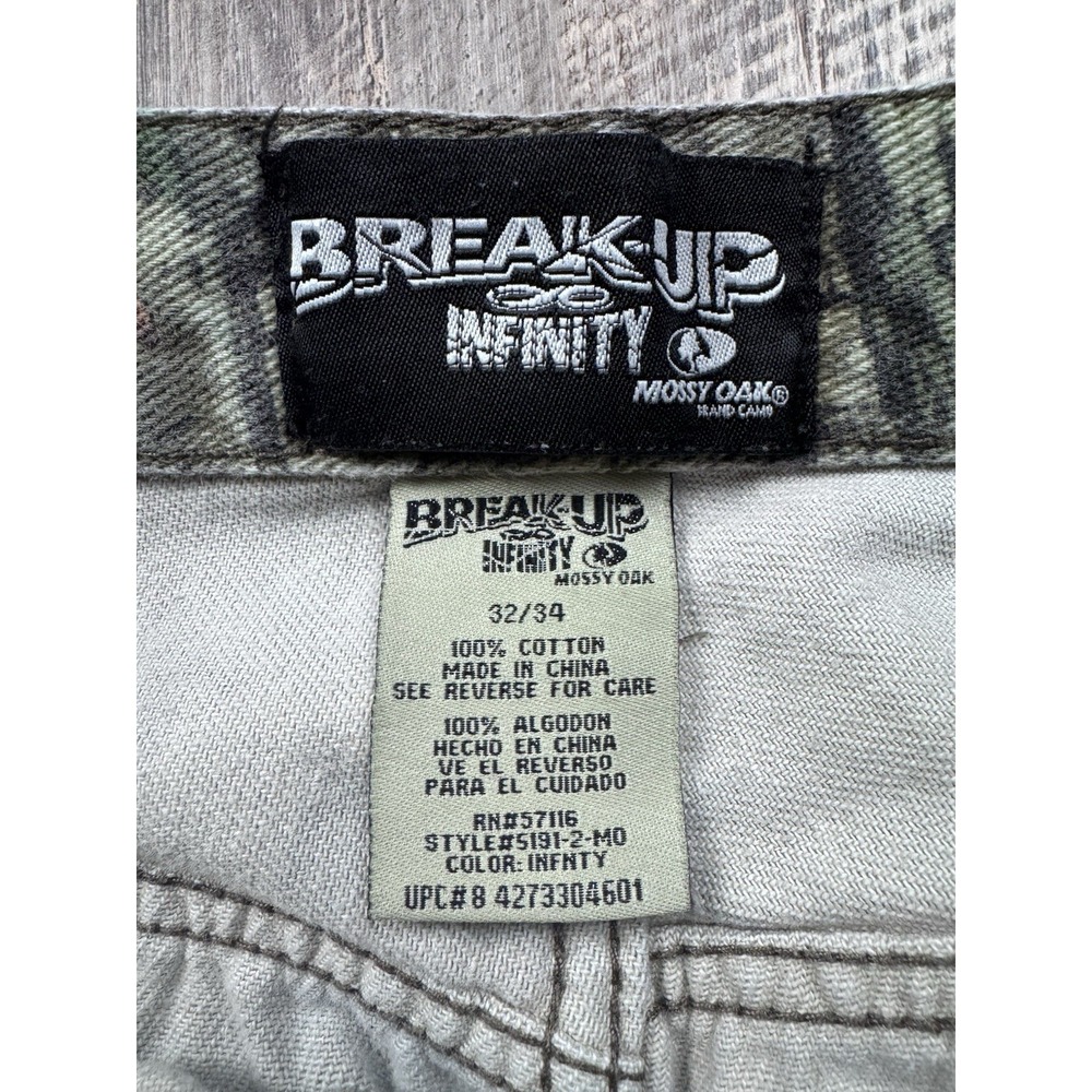 Mossy Oak Pants Mens 31x31 Double Knee Camo Denim Jeans Breakup Infinity Hunting - Picture 5 of 8